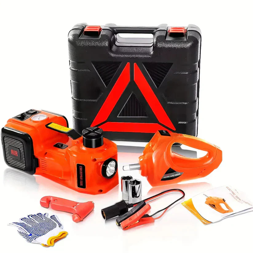 SafeLift PRO | Electric Hydraulic Jack with Compressor and Impact Wrench